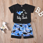 Boys Shark Short Sleeve T-shirt & Shorts Wholesale Toddler Boy Clothes - PrettyKid