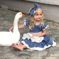 Girls Short-sleeve Casual Dress Wholesale Boutique Girl Clothing - PrettyKid