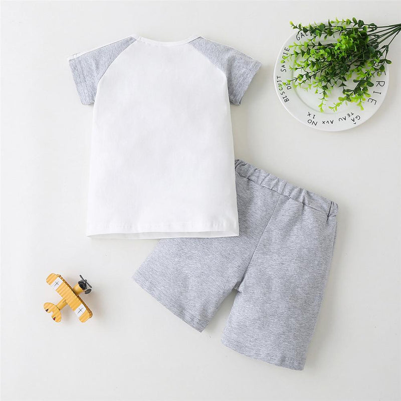 Toddler Boys Short Sleeve Basketball Rugby Letter Printed Top & Shorts Boy baby girl wholesale boutique clothing - PrettyKid
