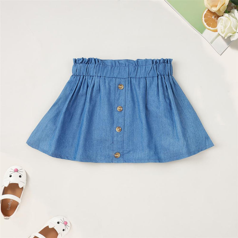 Girls Short Sleeve Cartoon Kitty Printed Top & Solid Skirt Bulk Childrens clothing - PrettyKid