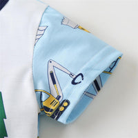 Toddler Boys Short Sleeve Cartoon Printed Top & Shorts buy kids clothes wholesale - PrettyKid