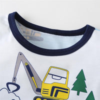 Toddler Boys Short Sleeve Cartoon Printed Top & Shorts buy kids clothes wholesale - PrettyKid