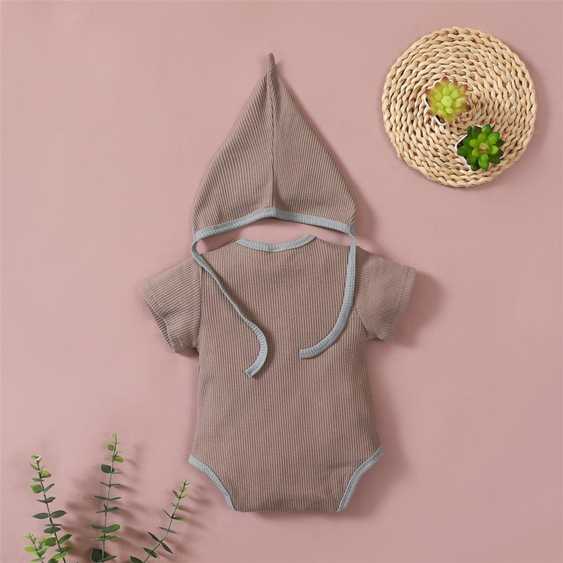 Baby Short Sleeve Casual Romper & Hat little girl boutique clothing wholesale - PrettyKid