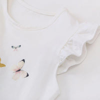 Girls Short Sleeve Cat Printing Top Girls Clothes Wholesale - PrettyKid