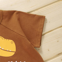 Baby Boys Short Sleeve Dinosaur Letter Printed T-shirts bulk buy kids clothes - PrettyKid