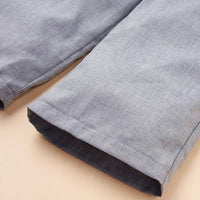Girls Short Sleeve Lapel Button Bow Decor Summer Jumpsuit Kids Wholesale Clothing - PrettyKid