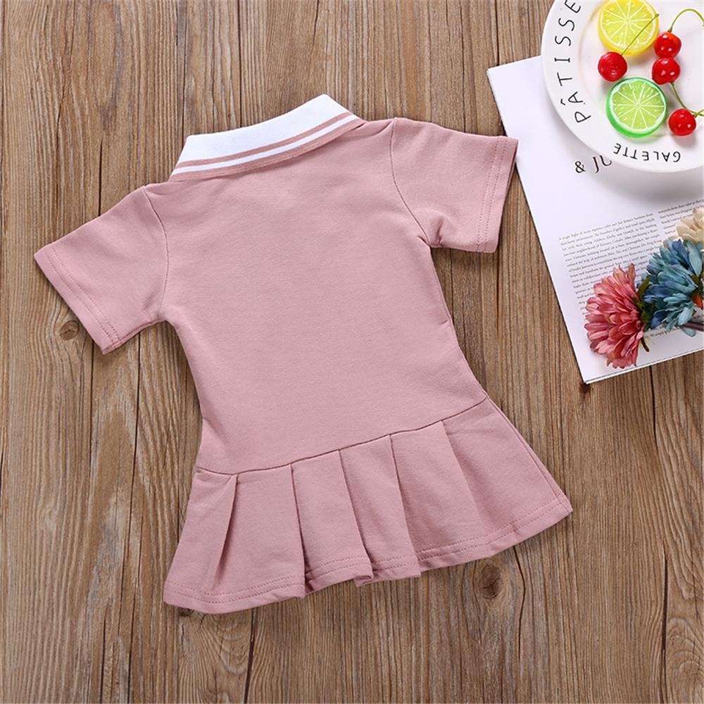 Girls Short Sleeve Lapel Cartoon Puppy Dress Wholesale Girl Dresses - PrettyKid