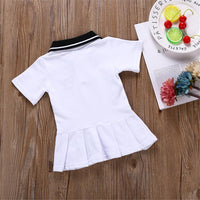 Girls Short Sleeve Lapel Cartoon Puppy Dress Wholesale Girl Dresses - PrettyKid