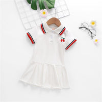 Toddler Girls Short Sleeve Lapel Fruit Dress stylish children's clothing wholesale - PrettyKid