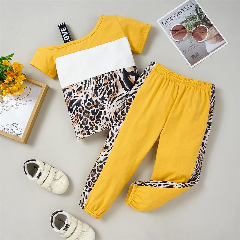 Baby Girls Black Flying Sleeve Romper & Leopard Shorts baby clothes wholesale usa - PrettyKid