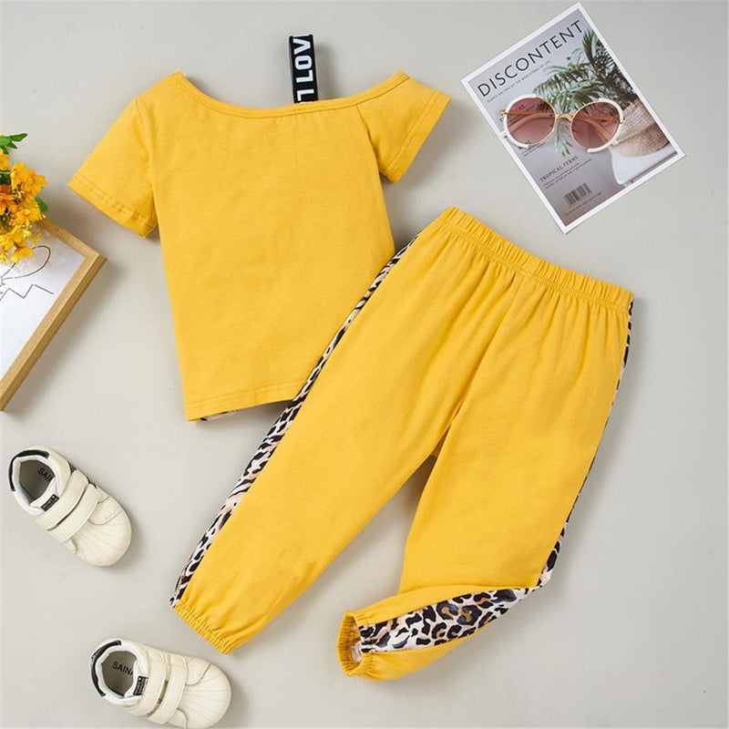 Baby Girls Black Flying Sleeve Romper & Leopard Shorts baby clothes wholesale usa - PrettyKid