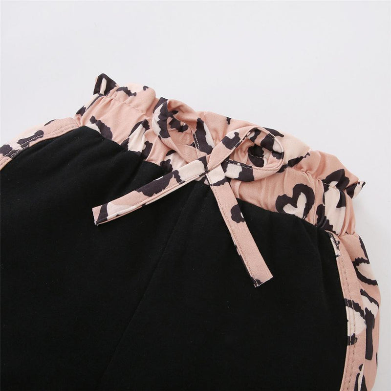 Girls Short Sleeve Leopard Printed Top & Shorts Wholesale Girls - PrettyKid