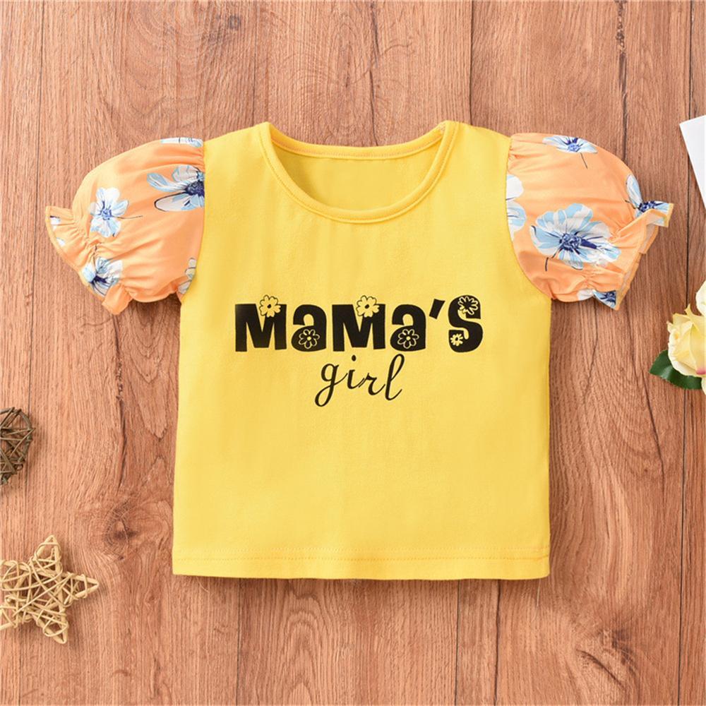 Toddler Girls Short Sleeve Letter Flower Printed Top & Skirt Buy Clothes little girl leggings wholesale - PrettyKid