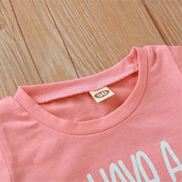 Girls Short Sleeve Letter Printed Cotton Tees Girls Clothing Wholesalers - PrettyKid