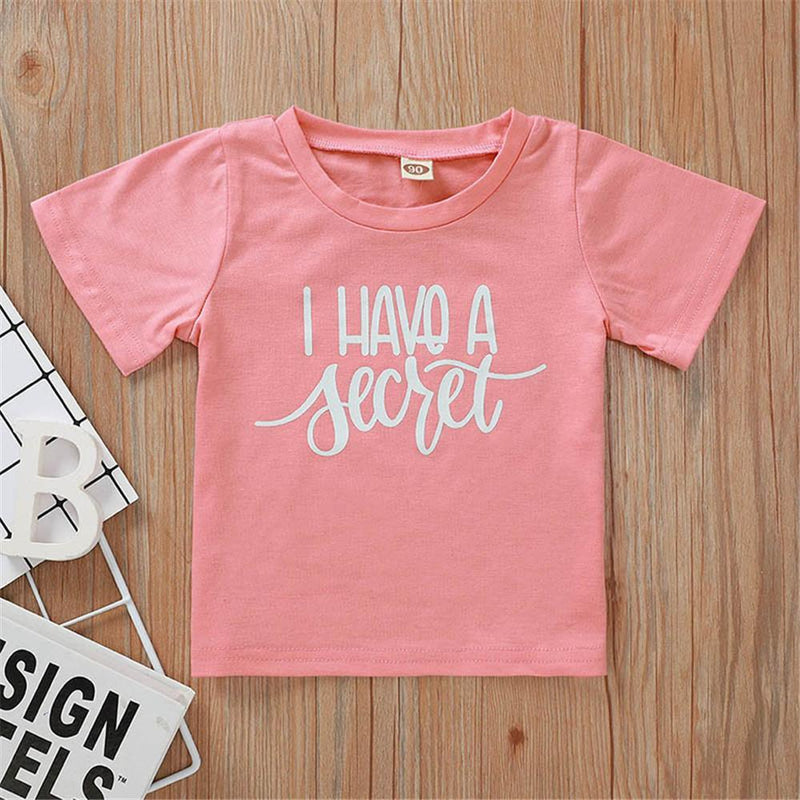 Girls Short Sleeve Letter Printed Cotton Tees Girls Clothing Wholesalers - PrettyKid