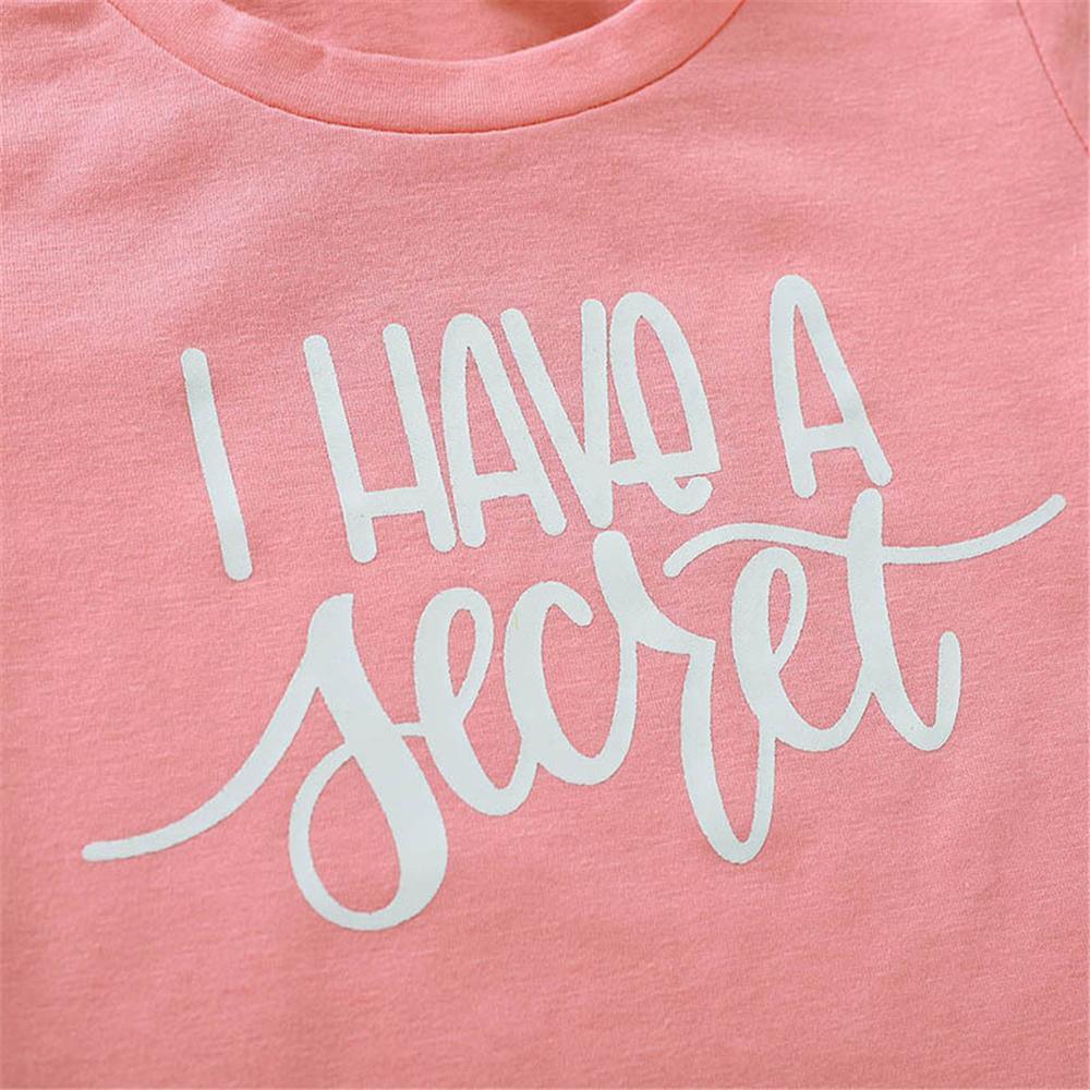 Girls Short Sleeve Letter Printed Cotton Tees Girls Clothing Wholesalers - PrettyKid