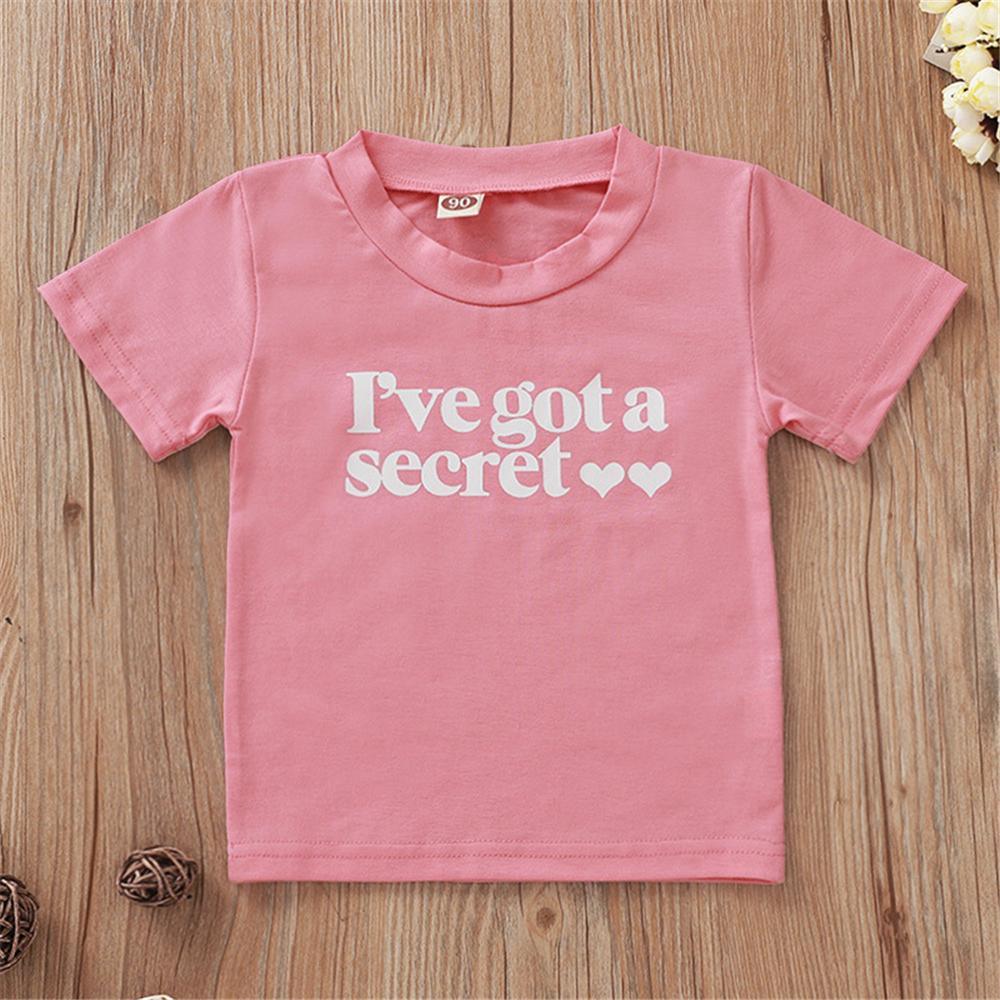 Girls Short Sleeve Letter Printed T-shirt Wholesale Clothing For Girls - PrettyKid