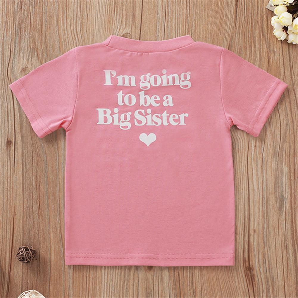 Girls Short Sleeve Letter Printed T-shirt Wholesale Clothing For Girls - PrettyKid