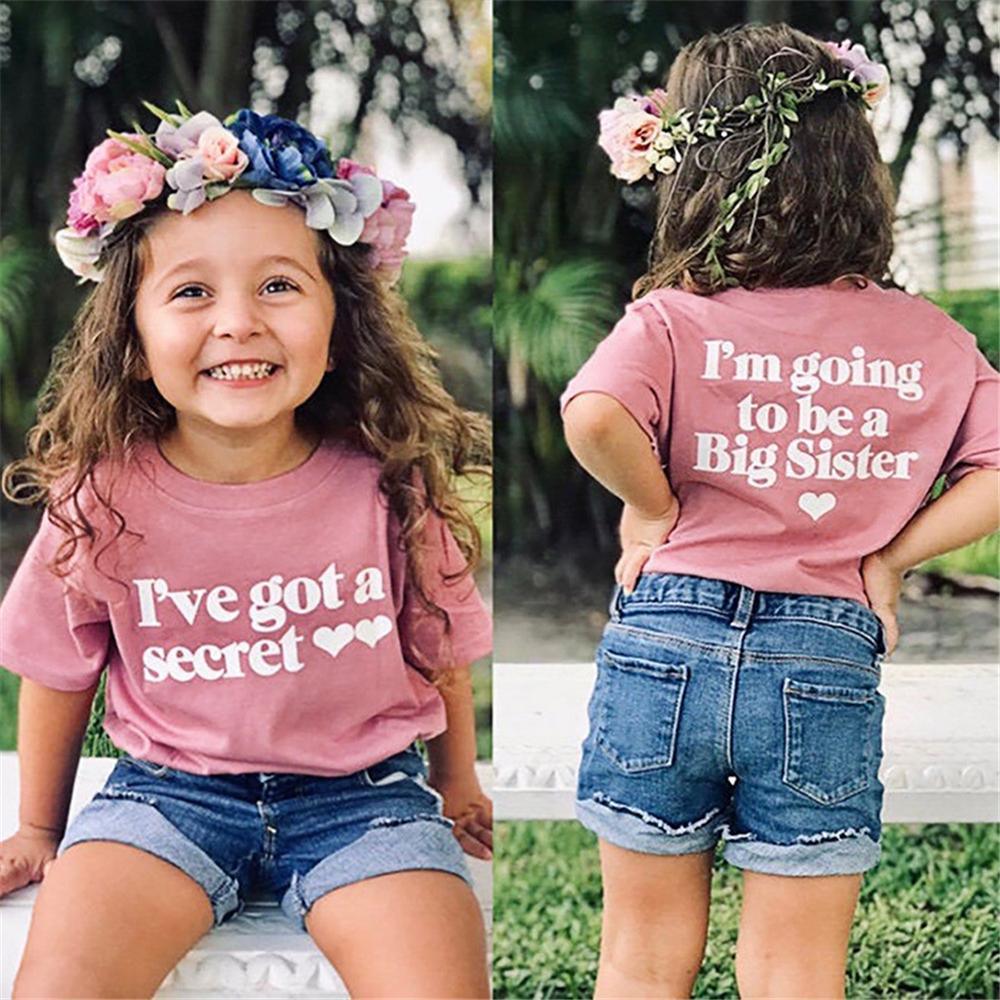 Girls Short Sleeve Letter Printed T-shirt Wholesale Clothing For Girls - PrettyKid