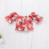 Baby Girls Short Sleeve Off Shoulder Floral Printed Top & Shorts Kids Wholesale clothes in bulk - PrettyKid