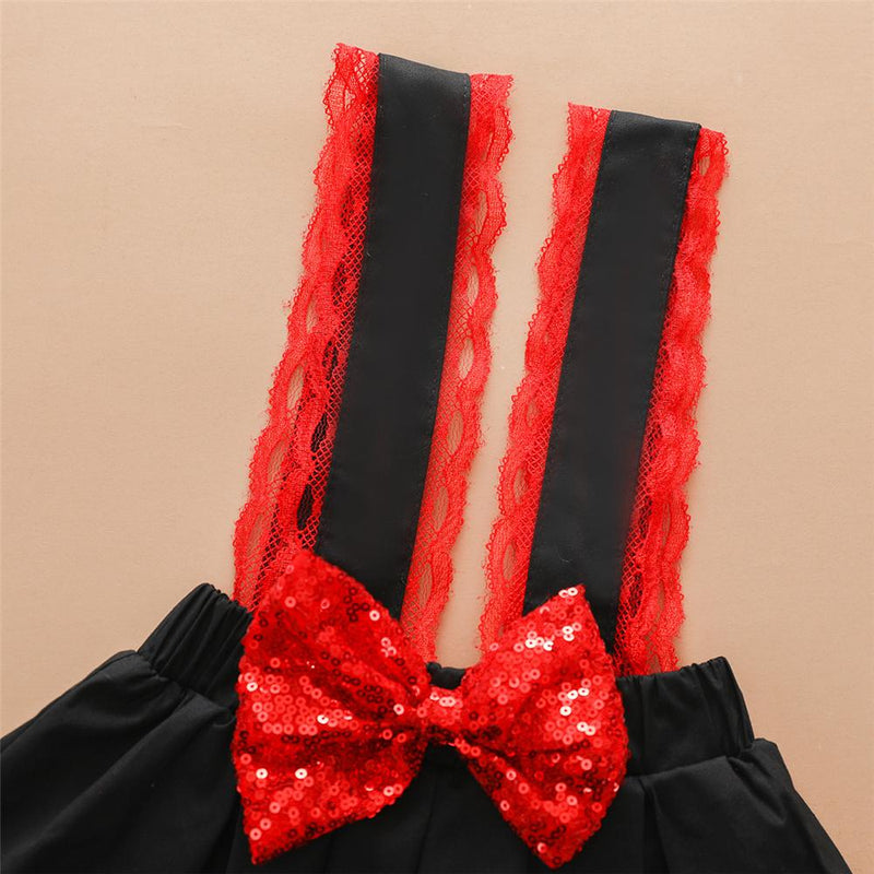 Girls Short Sleeve Sequin Top & Suspender Skirt Cheap Childrens clothing Wholesale - PrettyKid