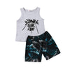 Toddler Boys Short Sleeve Sleeveless Tree Letter Printed Top & Shorts Toddler Boys Swimming Suit bulk wholesale children's boutique clothing - PrettyKid