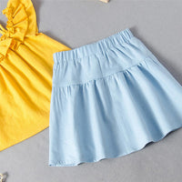 Girls Short Sleeve Sling Solid Top & Skirts Children's Wholesale Boutique Clothing - PrettyKid