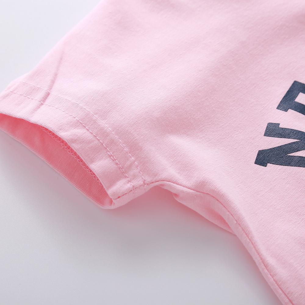 Toddler Girls Short Sleeve Sport Letter Printed Dress spanish wholesale childrens clothing - PrettyKid