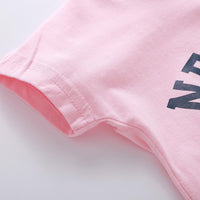 Toddler Girls Short Sleeve Sport Letter Printed Dress spanish wholesale childrens clothing - PrettyKid