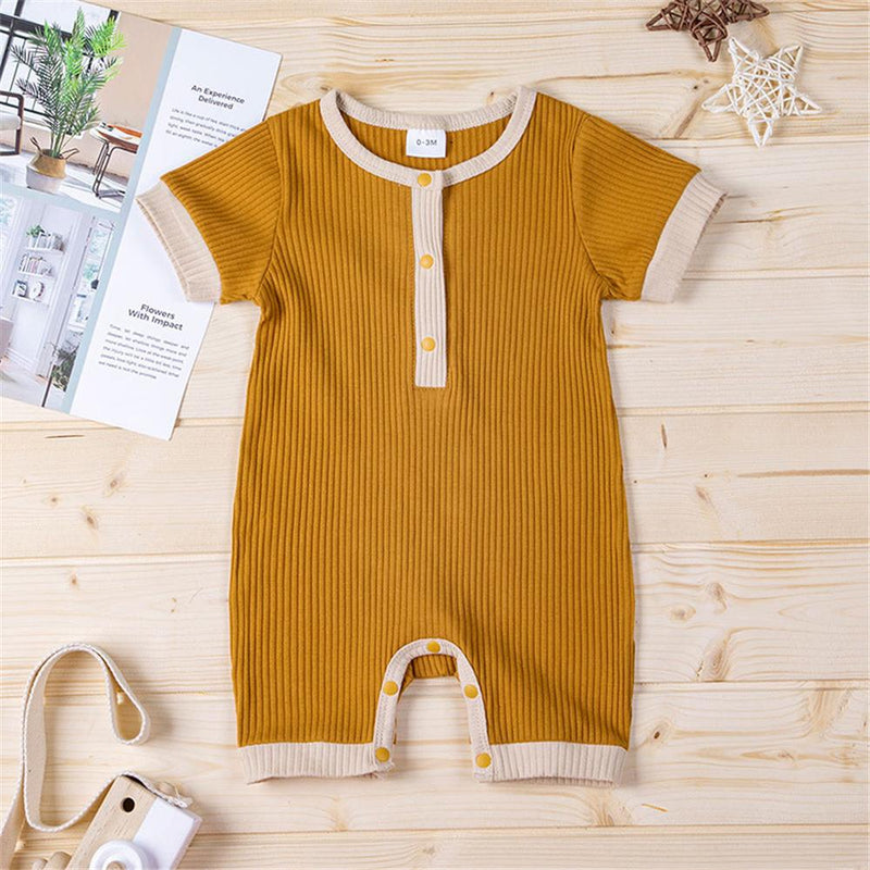 Baby Unisex Short Sleeve Striped Romper Wholesale Baby Rompers - PrettyKid