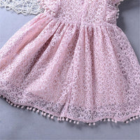 Girls Short Sleeve Tassel Solid Color Dress Girl Boutique Clothing Wholesale - PrettyKid