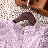 Girls Short Sleeve Tassel Solid Color Dress Girl Boutique Clothing Wholesale - PrettyKid