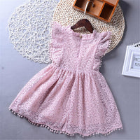 Girls Short Sleeve Tassel Solid Color Dress Girl Boutique Clothing Wholesale - PrettyKid