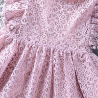 Girls Short Sleeve Tassel Solid Color Dress Girl Boutique Clothing Wholesale - PrettyKid