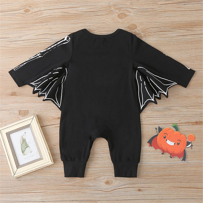 Baby Boys Skeleton Long Sleeve Bat Romper Wholesale Baby Rompers - PrettyKid