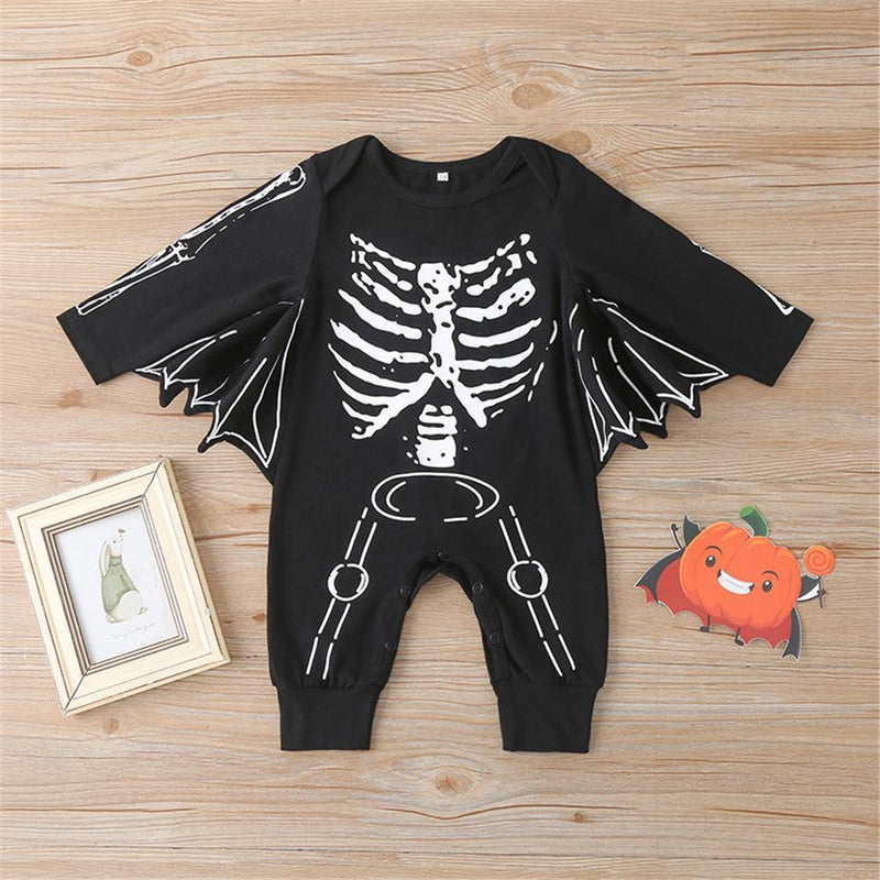 Baby Boys Skeleton Long Sleeve Bat Romper Wholesale Baby Rompers - PrettyKid