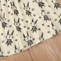 Girls Sleeveless Cartoon Rabbit Printed Dress Cheap Baby Boutique Clothes - PrettyKid