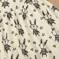 Girls Sleeveless Cartoon Rabbit Printed Dress Cheap Baby Boutique Clothes - PrettyKid