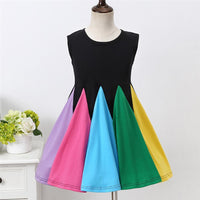 Girls Sleeveless Color Block Summer Dress Kids Wholesale Clothing Warehouse - PrettyKid