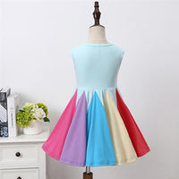 Girls Sleeveless Color Block Summer Dress Kids Wholesale Clothing Warehouse - PrettyKid