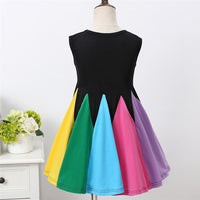 Girls Sleeveless Color Block Summer Dress Kids Wholesale Clothing Warehouse - PrettyKid