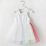 Girls Sleeveless Embroidery Rainbow Sleeveless Dress Girl Boutique Clothing Wholesale - PrettyKid