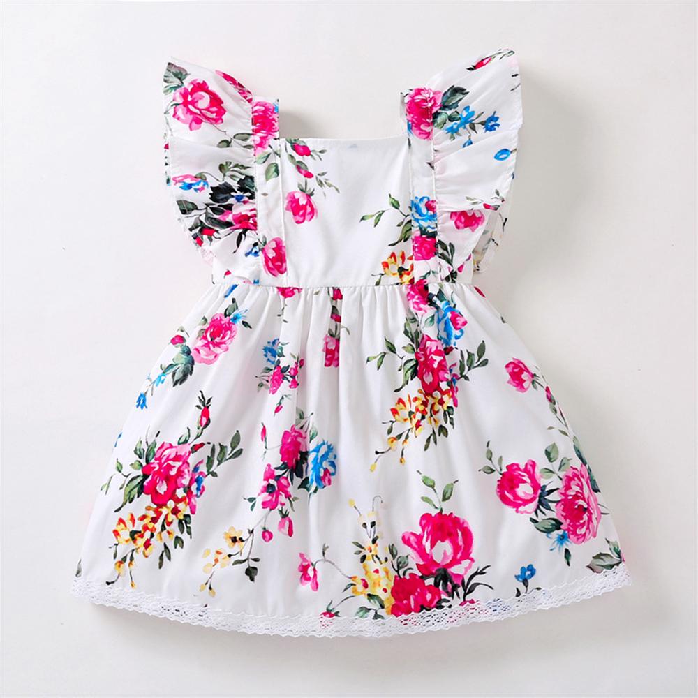 Baby Girl Sleeveless Floral Printed Dress Buy Baby Clothes Wholesale - PrettyKid