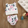 Girls Sleeveless Floral Printed Top & Shorts Baby clothing Wholesale Bulk - PrettyKid