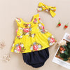 Baby Girls Sleeveless Floral Printed Top & Solid Shorts & Headband Baby Clothes Warehouse - PrettyKid
