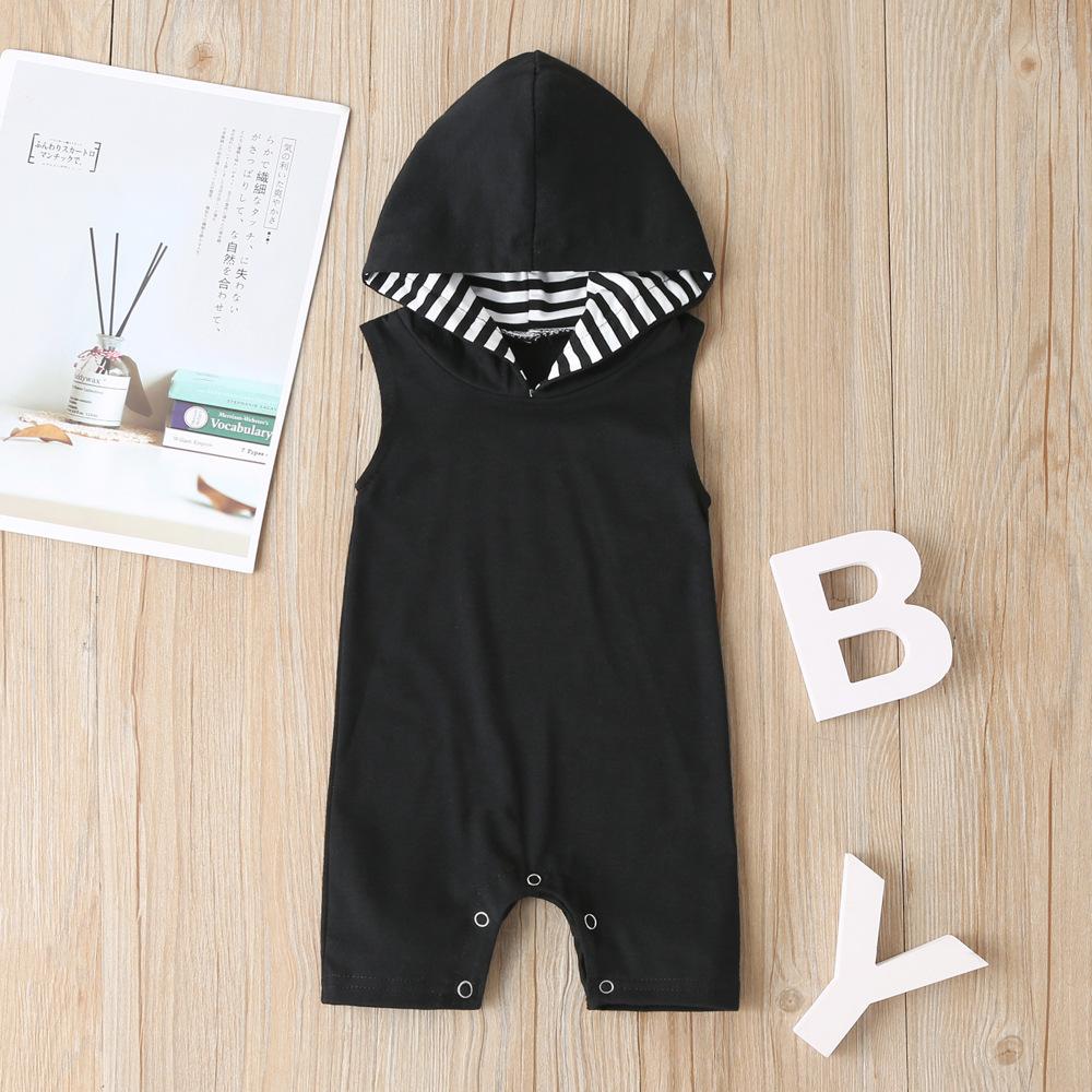 Baby Boys Sleeveless Hooded Romper Baby Clothes Wholesale - PrettyKid