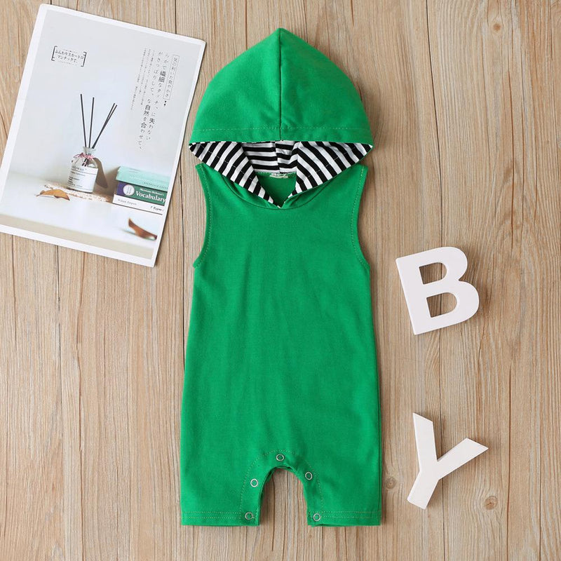 Baby Boys Sleeveless Hooded Romper Baby Clothes Wholesale - PrettyKid