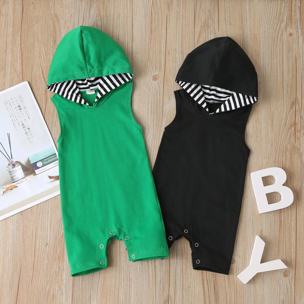 Baby Boys Sleeveless Hooded Romper Baby Clothes Wholesale - PrettyKid