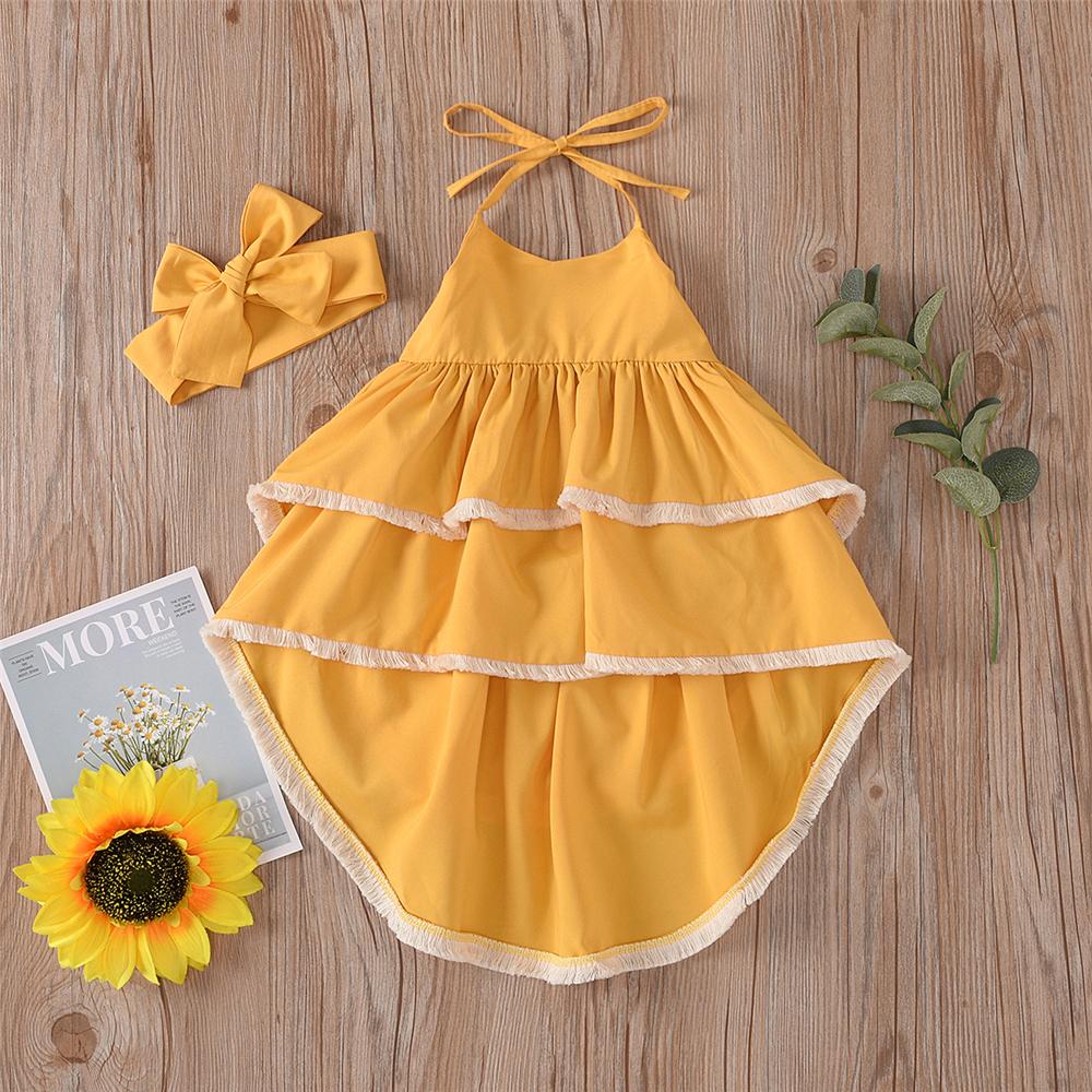 Girls Sleeveless Irregular Layered Mopping Dovetail Dress Girl Wholesale - PrettyKid