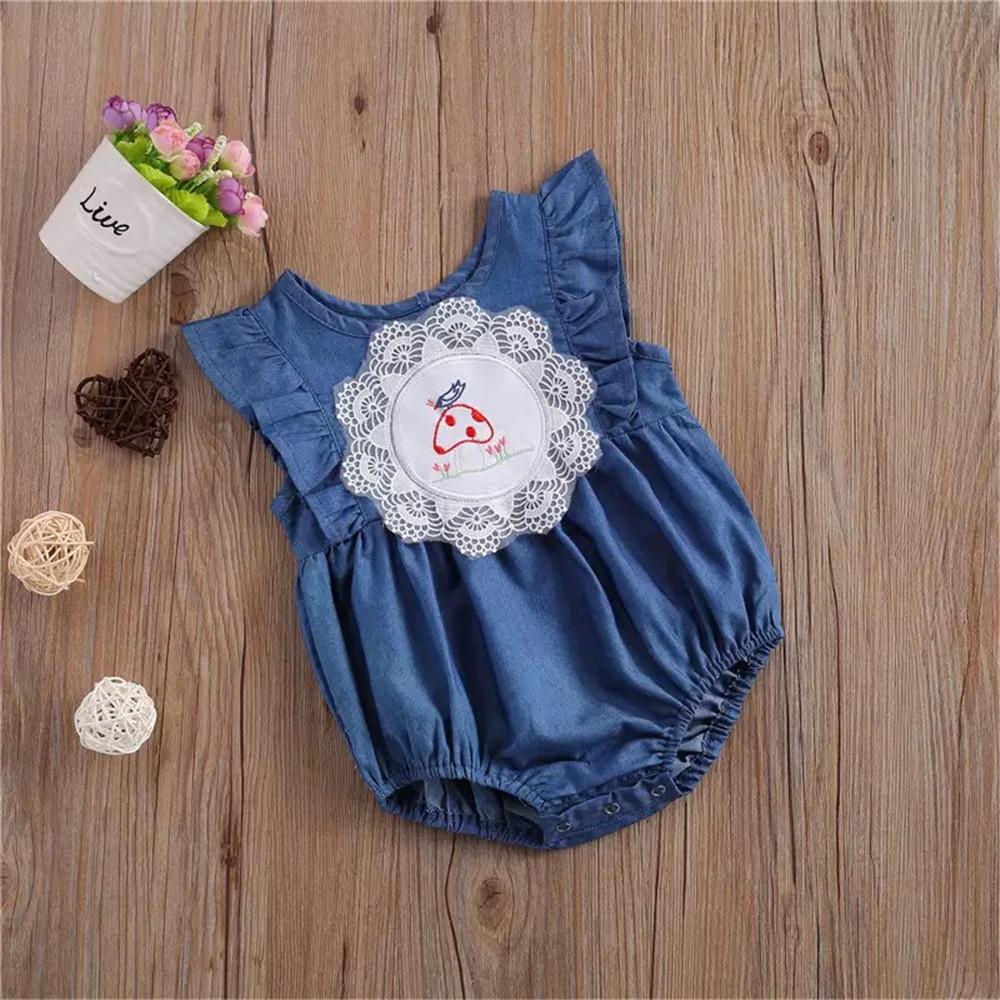 Baby Toddler Girls Sleeveless Lace Cartoon Romper Wholesale Baby Clothes - PrettyKid